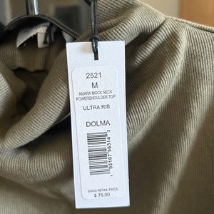 Mock neck power shoulder top